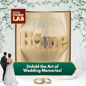 Home Book Folding Pattern, Housewarming Wedding Gift DIY, Folded Book Couple Decor, New Home Art, Excel Calculator & PDF Template
