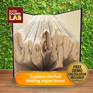 CREATIVE Book Folding Pattern – Wavy Broken Text Design – 265 Folds – PDF + Guide – DIY Folded Book Art – Handmade Creative Gift