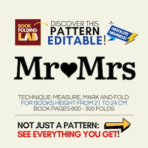 Schema Book Folding Editabile – Scritta MR Cuore MRS – 300 Pieghe – File Excel Modificabile + Guida + Pattern Bonus + Calcolatore PRO