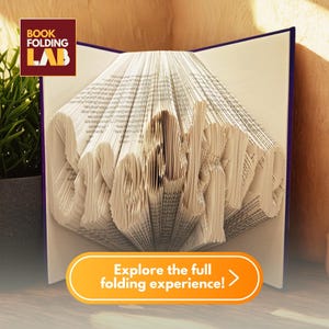 CREATIVE Book Folding Pattern – Wavy Broken Text Design – 265 Folds – PDF + Guide – DIY Folded Book Art – Handmade Creative Gift