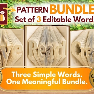Live Read Create Editable Book Folding Pattern Bundle – Set of 3 Words + PRO Calculator | Digital Download