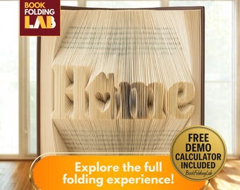 Home Book Folding Pattern, House & Heart Design | Family Gift Idea, DIY Home Décor | Excel Calculator | PDF Template | StepByStep PDF Guides