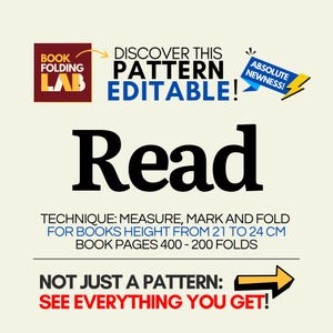 READ Pattern Editabile Book Folding – 200 Pieghe – Schema Piegatura in Excel Modificabile + Guida PDF + Pattern Bonus + Calcolatore PRO