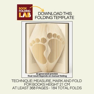 Book Folding Pattern BABY FEET – Piedini Neonato - 184 Pieghe – Pdf + Guida – DIY Arte Libri Piegati – Regalo Handmade Nascita