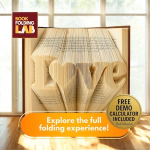 Love Heart Book Folding Pattern – DIY Folded Book Art Gift | Family Keepsake, Anniversary Decor, Romantic Home Display, Template + Bonus