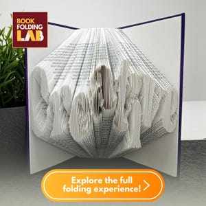 CREATIVE Book Folding Pattern – Wavy Broken Text Design – 265 Folds – PDF + Guide – DIY Folded Book Art – Handmade Creative Gift