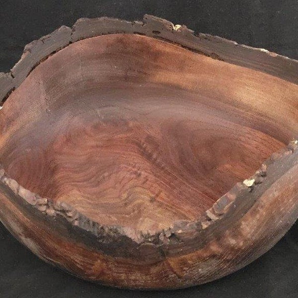 Natural Edge Walnut Wood with Bark Bowl Free Shipping