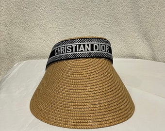 Excellent Vintage Dior Straw Tennis Hat Beige