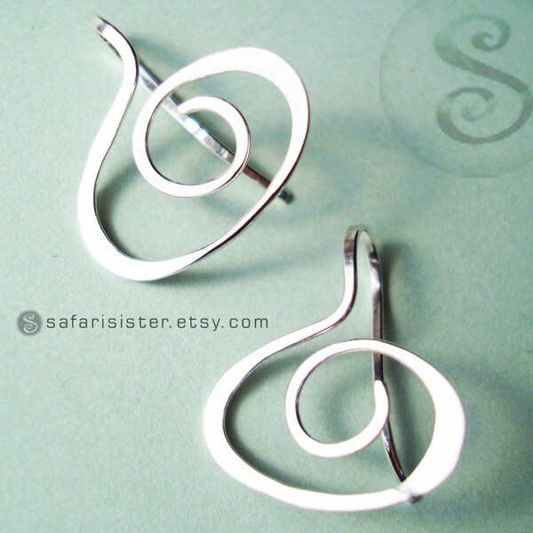 Twirl Earrings or Earring Findings - Sterling, Fine Silver, Argentium Silver, 14KT Yellow Rose White Gold Fill, Brass and Copper