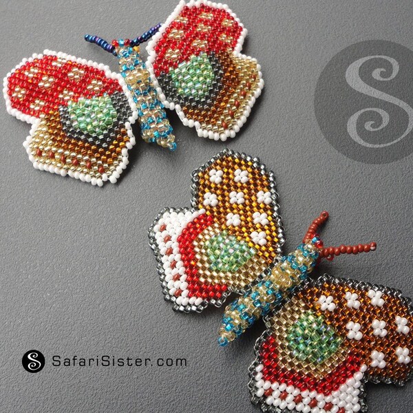 NEW AWESOME Mayan Tribe Artisan Peyote Stitch 3D Color Block Butterfly Jewelry Findings