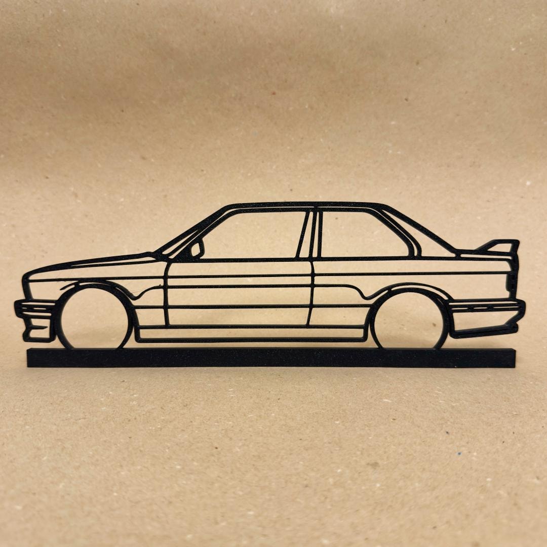 Autocollant BMW M3 E30 Silhouette - Vinyle Noir 30x14 Cm, Avec Applicateur, Pour Voiture, Mur, Ordinateur