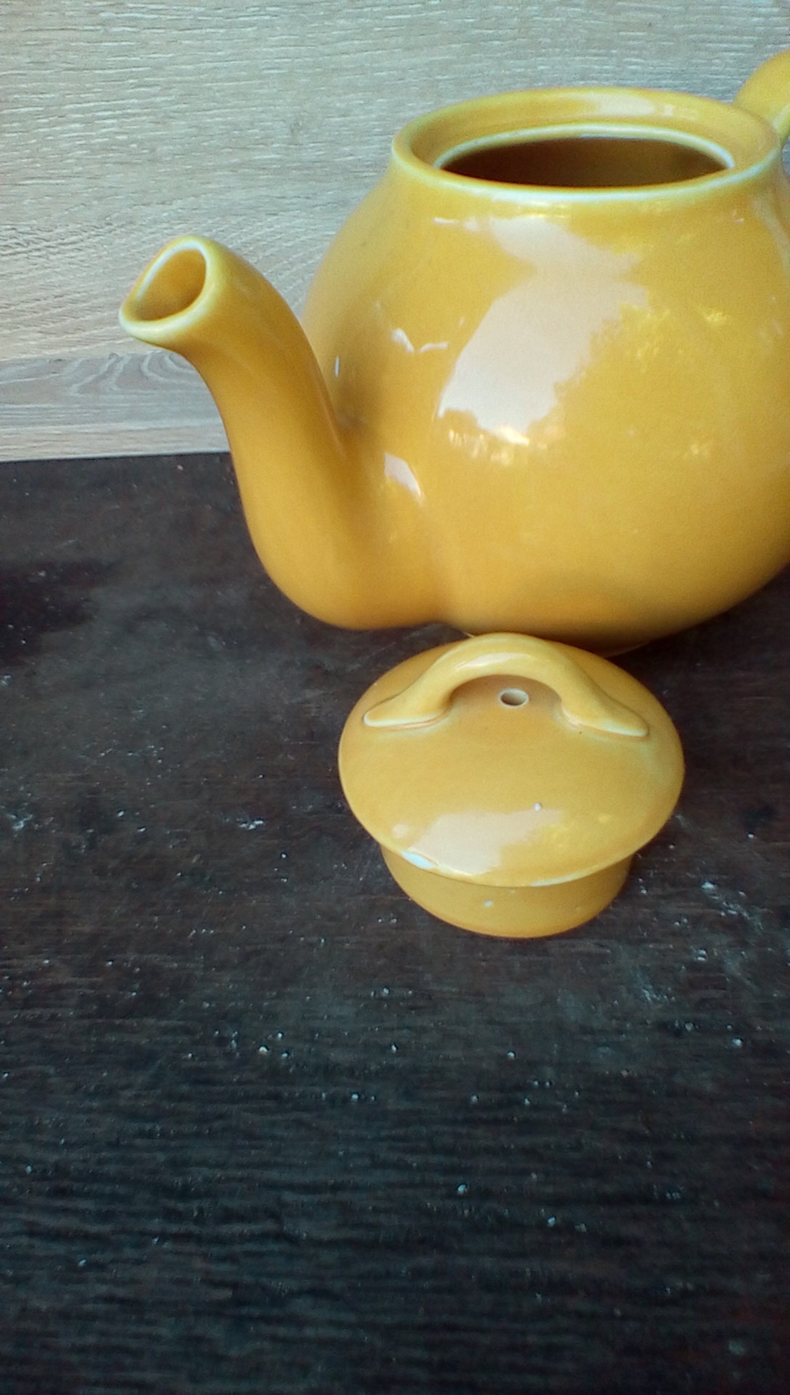 Vintage Lipton Teapot Mustard Ceramic mint Etsy