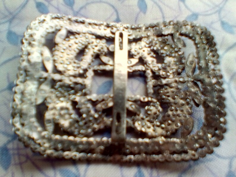Cut steel shoe buckles France VG condition large MB