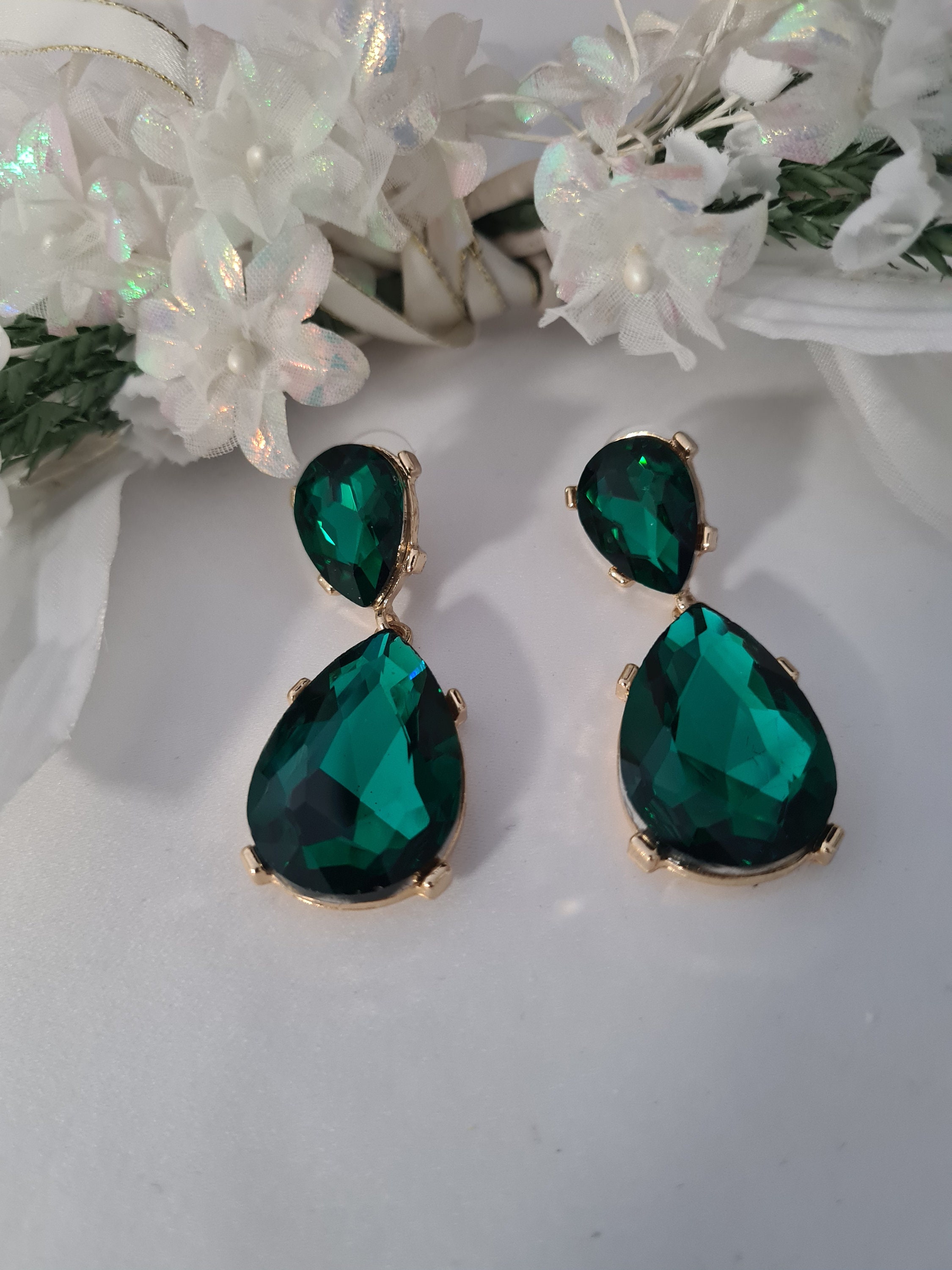 earrings for emerald green dress Crystal thegownedit2026