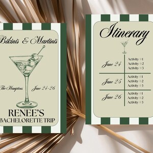 Bikinis & Martinis Bachelorette Itinerary | Martini Themed Bachelorette | Bikini Bachelorette Itinerary | Vacation Itinerary | Girls Trip