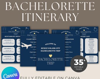 Navy 35+ Page Bachelorette Reiseplan | Junggesellinnenabschied | Reiseplan Vorlage | Reiseverlauf | Mädchen Reiseplan | Bachelorette