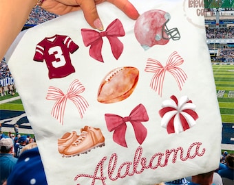 Alabama Football PNG: Coquette Roll Tide Shirt Design (Digital Download)