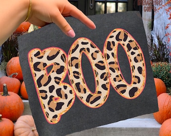 Boo Png, Preppy Halloween Png, Spooky Coquette Png, Preppy Fall png, Neon Halloween png, Coquette Fall png, Halloween Png, Cheetah Print Png