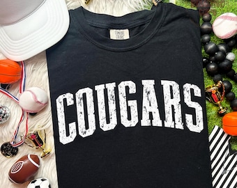Cougars Png, School Mascot Png Cougar, Trendy Cougars Mascot Png, Cougars School Spirit Png, Cougar Shirt Design, Team Mascot Png