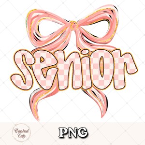Senior 2026 PNG - Retro Pink Kariertes Hemd Design (Digitaler Download)