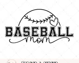 Baseball Mom SVG PNG: Varsity Font, Team Shirt Cut File (Digital Download)
