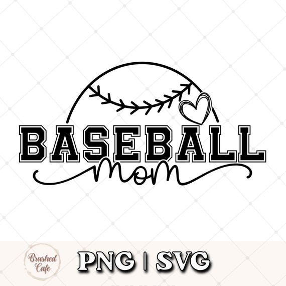 Baseball Mom SVG PNG: Varsity Font, Team Shirt Cut File (Digital Download)