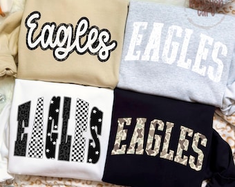 Trendy Eagles Mascot PNG Bundle: Camo Png Retro School Spirit (Digital Download)