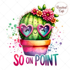 Imágenes prediseñadas de cactus con estilo: gráficos PNG adorables, ambiente desértico (descarga digital)