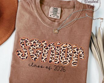 Senior 2026 Cheetah Print PNG: Retro Coquette Shirt Design (Digital Download)