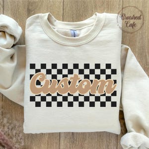 Retro Checkered Custom Text SVG: Trendy Shirt Design (Digital Download)