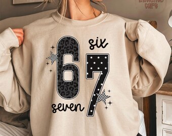 Retro Six Seven PNG: Checkered Stars Shirt Design (Digital Download)