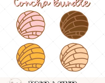 Concha SVG - Mexikanische SVG - Concha Bundle Pan Dulce PNG - Mexikanisches süßes Brot Digitaler Download