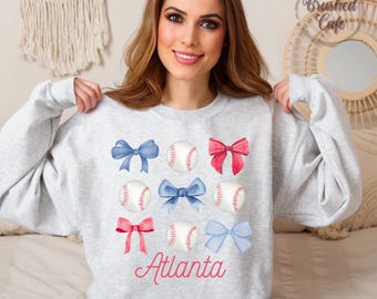Atlanta Baseball Bögen PNG: Game Day Coquette Design (Digitaler Download)