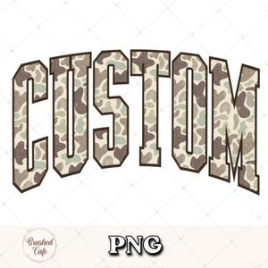 Custom Camo Name PNG: Distressed Retro Varsity Font (Digital Download)