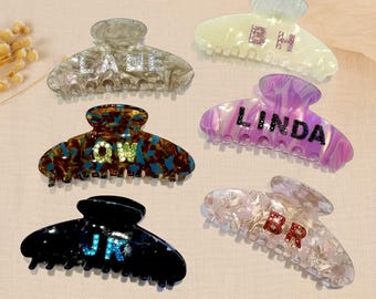 Benutzerdefinierte Haarspange - personalisierte Haarspange - Spieltag Haar-Accessoire - Haarkralle - Acetat Haarspange - Brautjungfer Geschenk - Geschenk für Sie