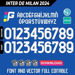 Inter Milan font jersey vector 2024 pdf, svg, ttf, dxf.