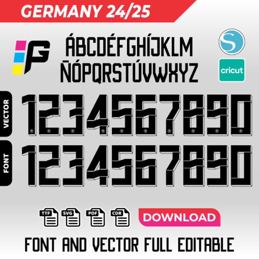 Font Vector Germany Euro 2024 Pdf, Svg, Ttf - Etsy UK
