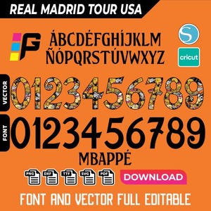 Font vector Real Madrid Especial 2024 pdf, svg, ttf, png, dxf