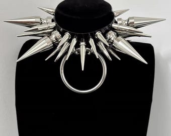 Extreme Spiked Choker: Handmade Gothic Punk Collar Necklace