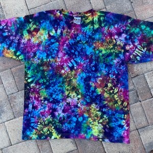 Deep Electric Rainbow Hand Dyed Tiedyed Tshirt in 2 fabric options
