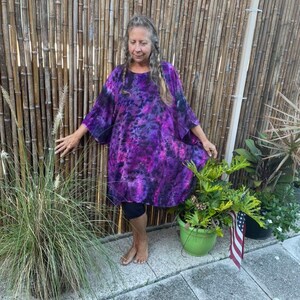 Galactic Moonlight Hand Dyed Tiedyed Rayon Gauze Coverup Poncho