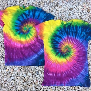 Tiedyed Beautiful Rainbow Tiedyed Kids Natural Cotton Tee
