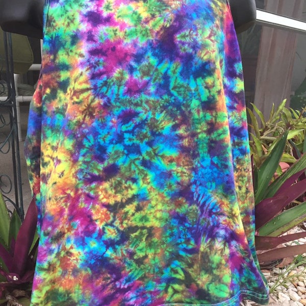 Deep Electric Rainbow Hand Dyed Tiedyed Super SoftUnisex Tank Top