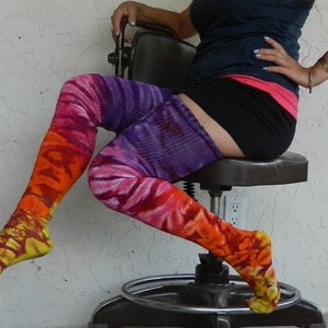 Fire Sunset Thigh High Long Socks Leg Warmers