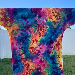 Sunny Summer color combo Tiedye on Eco Cotton Super Soft Tee