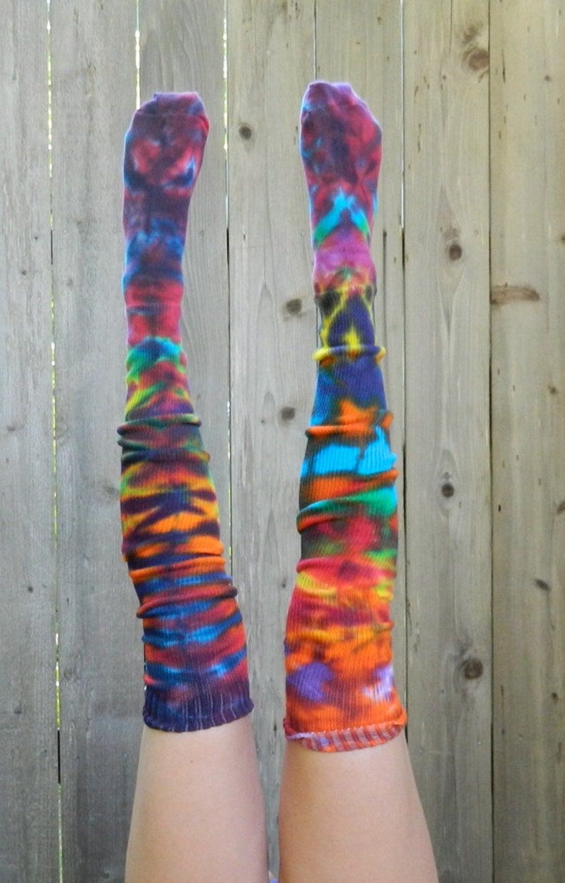 New African Sun Thigh High Cotton Tie-dyed Socks | Etsy