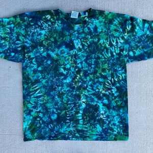 Galactic Caribbean Sea Hand Dyed Tiedyed Tee Available in 2 cotton fabric options.