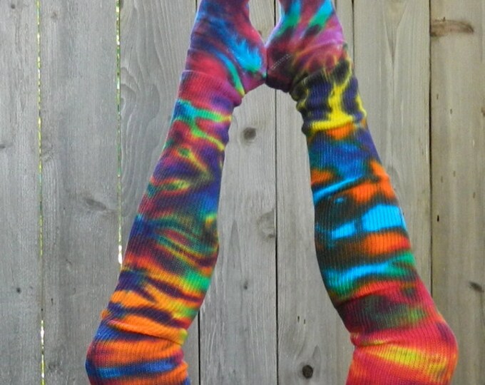 New African Sun Thigh High Cotton Tie-dyed Socks - Etsy
