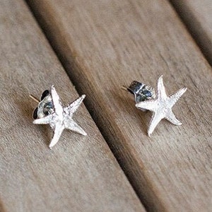 Baby Starfish Earring Studs Sirius Lux Beach Bridal Beach Wedding Nautical Mermaid Star Love Dainty Silver Earring image 1