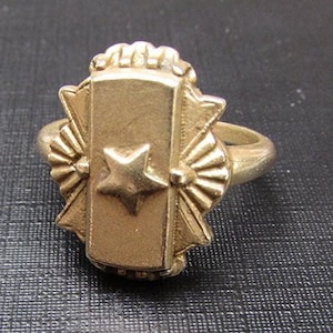 Order of the Eastern Star Ring - Vintage Masonic Inspired - Brass, Sterling Silver, 10k White,Yellow and Rose Gold